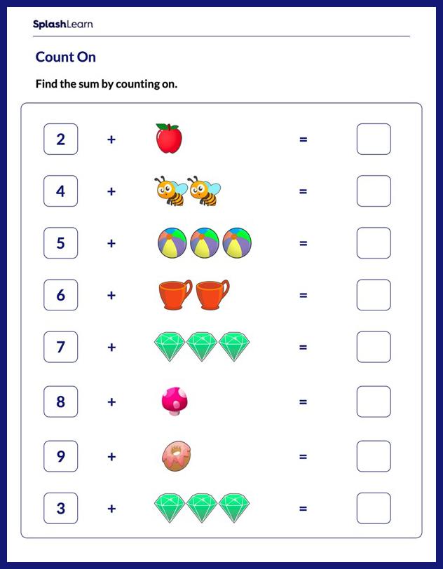 use objects to count on math worksheets splashlearn