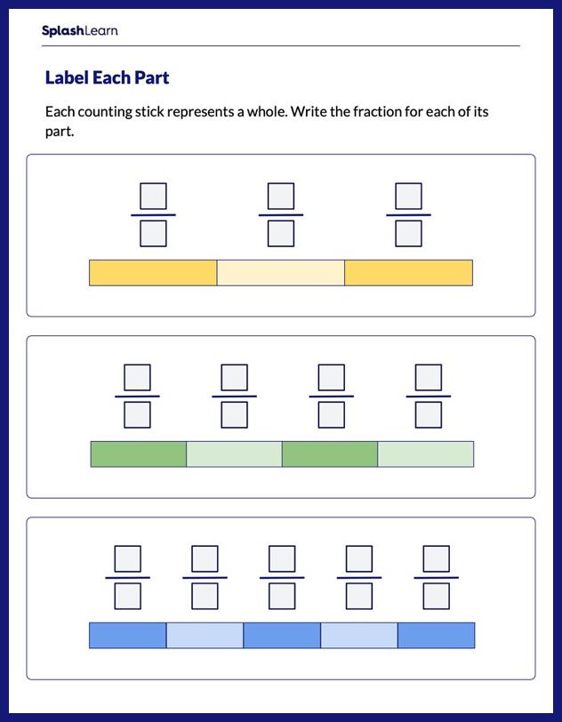 fractions worksheets for 3rd graders online splashlearn