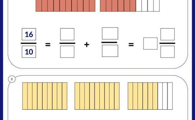 Converting Fractions To Mixed Numbers Using Models Worksheet