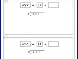 Divide Decimals Using Standard Algorithm Worksheet