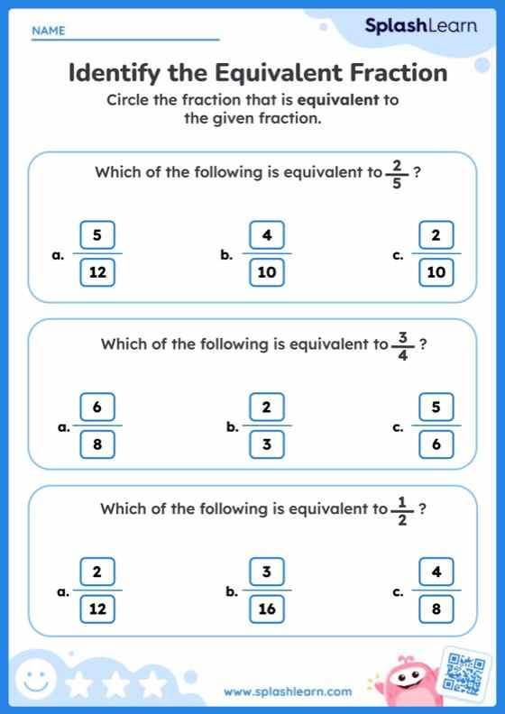 Year 6 maths: equivalent fractions worksheets