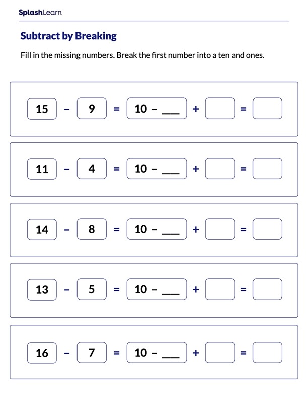 subtraction worksheets for 2nd graders online splashlearn