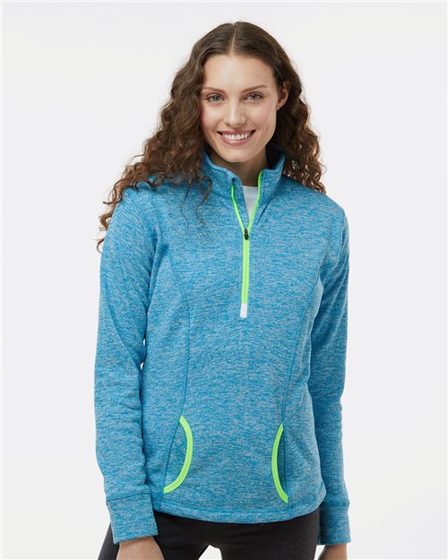 j america 8617 - womens cosmic fleece quarter-zip pullover on women's quarter zip pullover