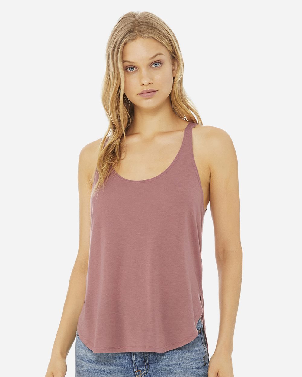 bella canvas 8802 - womens flowy tank with side slit on women's flowy tank tops