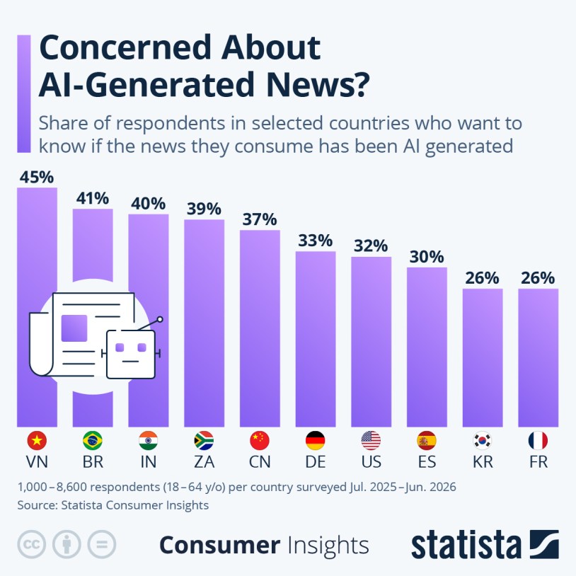 Infographic: Concerned About AI-Generated News? | Statista