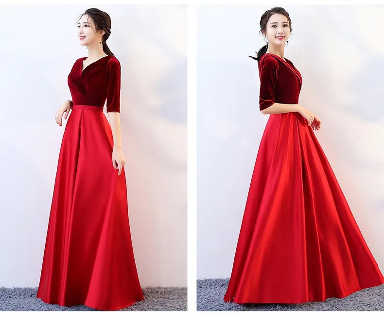 2 Colors Velvet Dinner Dress Pb217 Vee S Co