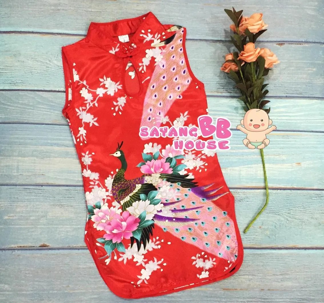 051901 Chinese New Year Baby Girls Traditional Cheong Sam Children Dress Sayang Bb House