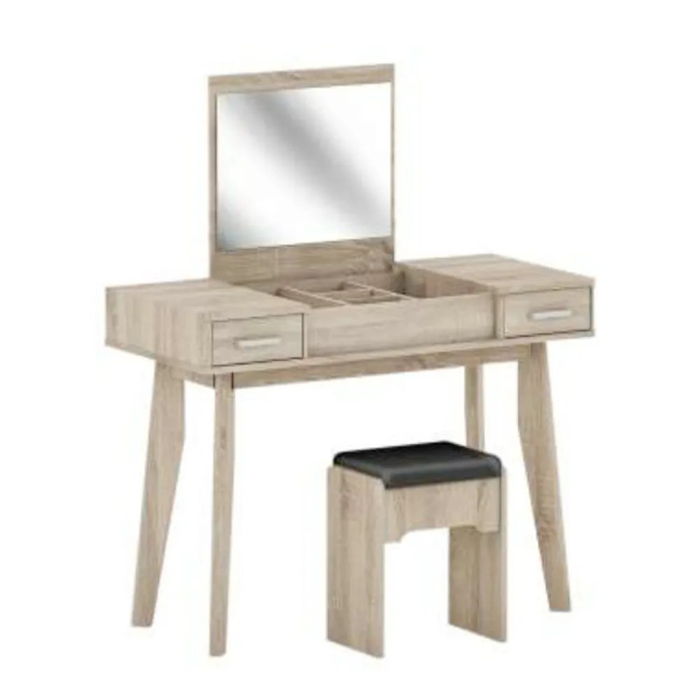 Tekkashop Mxdt0520 Simple Natural Wood Dressing Table With Swing Up Mirror Stool Furniture Homewares Lifestyle Destination Tekkashop Home Living Malaysia