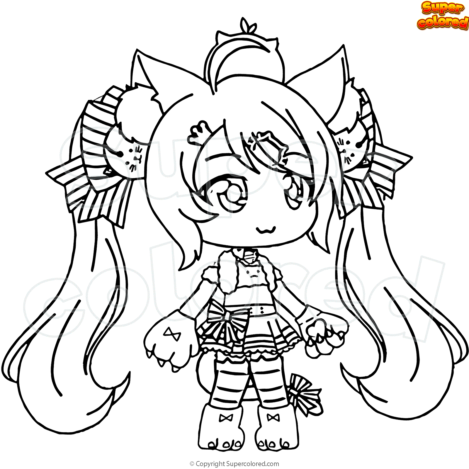 coloring page gacha life rambo supercolored com