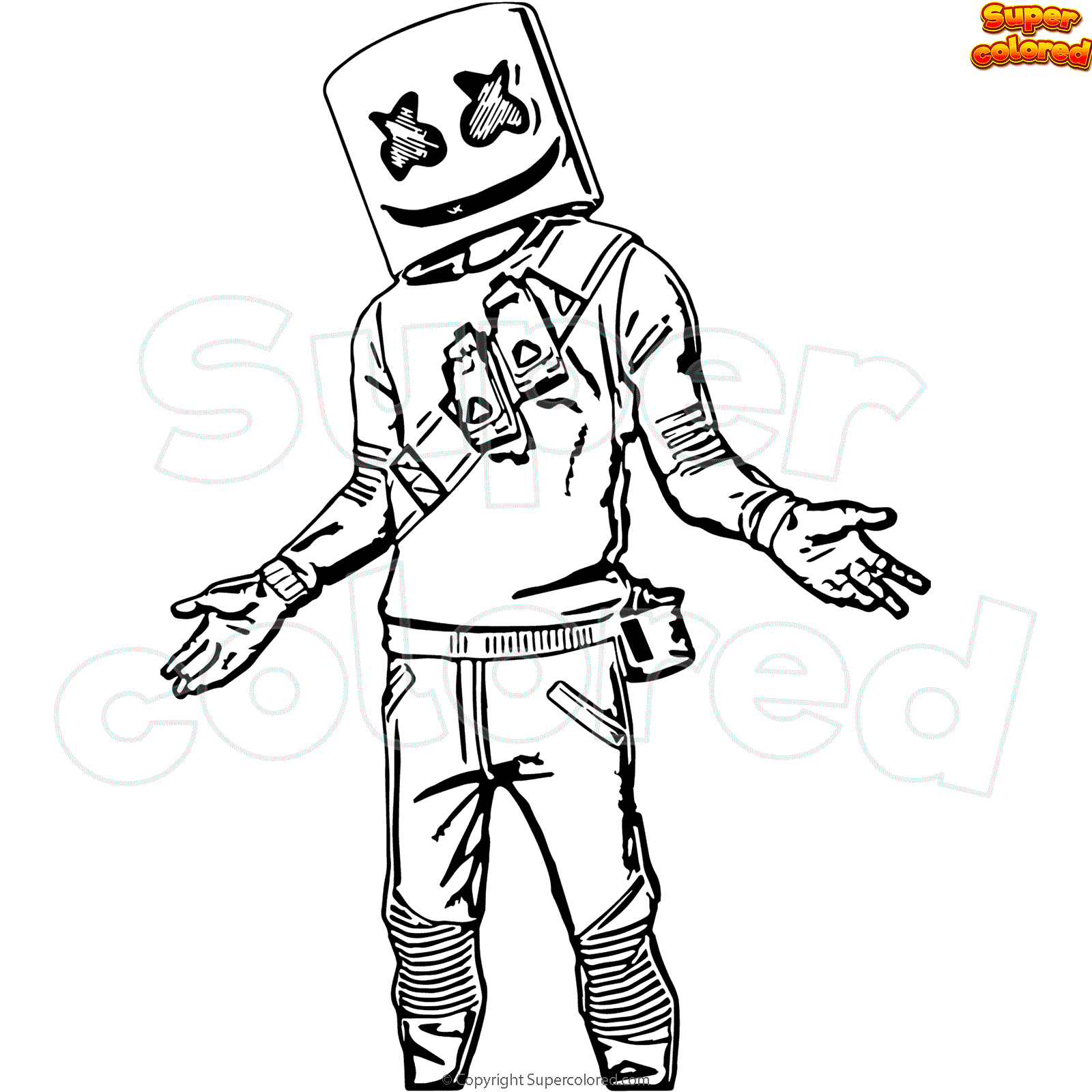 12 awesome fortnite coloring pages marshmello for learning. Coloring Page Fortnite Marshmello Supercolored Com