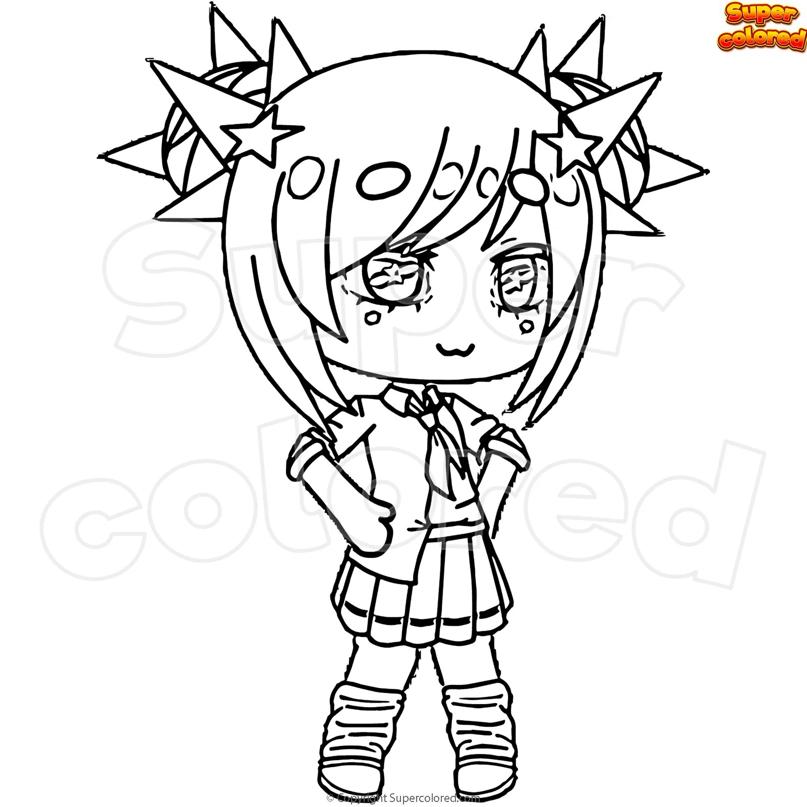 coloring pages gacha life supercolored