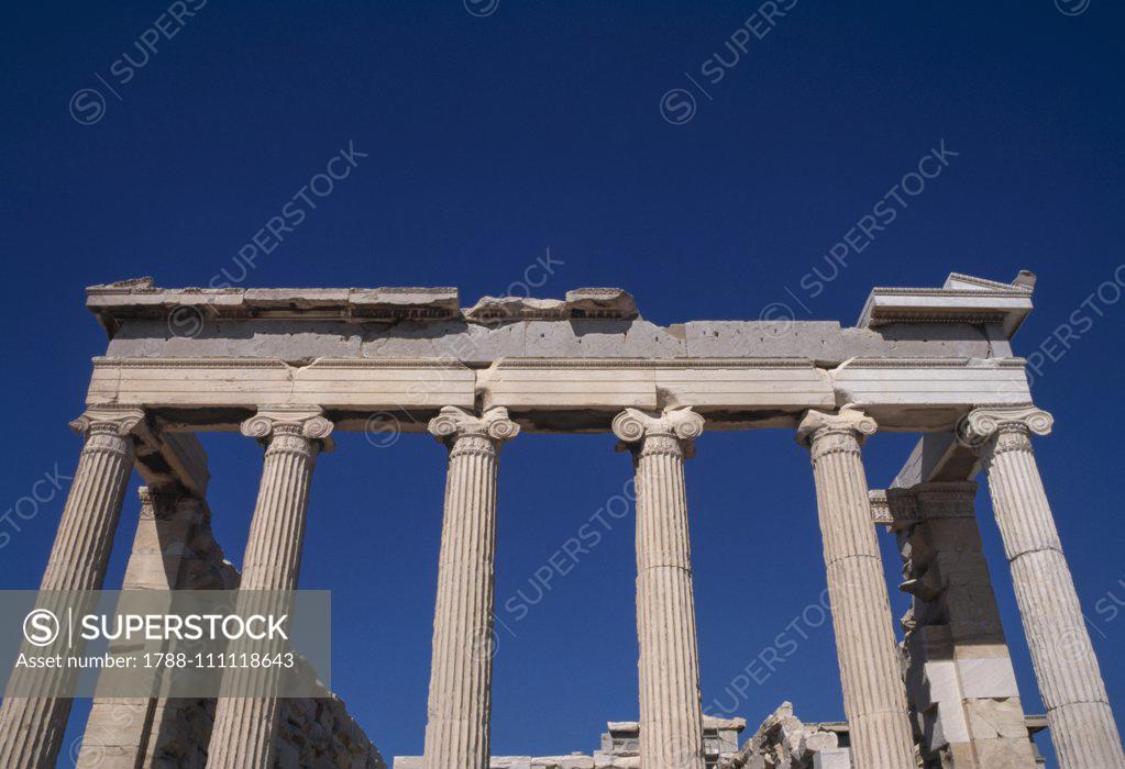 The acropolis of athens and its monuments are universal symbols of the classical spirit and civilization and form the greatest architectural and artistic complex bequeathed by greek antiquity to the world. East Porch Of Erechtheion 421 406 Bc Acropolis Of Athens Unesco World Heritage List 1987 Greece Greek Civilisation 5th Century Bc Stock Photo 1788 111118643 Superstock