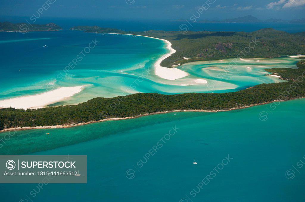 Sailing whitsundays is an airlie beach based travel agency that offers day and overnight sailing adventures amongst the beautiful whitsunday islands of northern queensland. Aerial View Of Whitehaven Beach Whitsunday Islands Queensland Australia Stock Photo 1815 111663512 Superstock