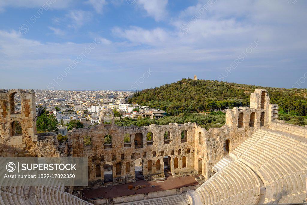This ancient theater was built in the roman times, in about 161 a.d. Odeon Of Herodes Atticus Acropolis Athens Greece Europe Photo By Carlo Morucchio Reda Co Uig Stock Photo 1899 17892350 Superstock