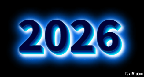 2026 3D With Blue Glow Text Effect Generator 2026 Logo 275 12349.webp