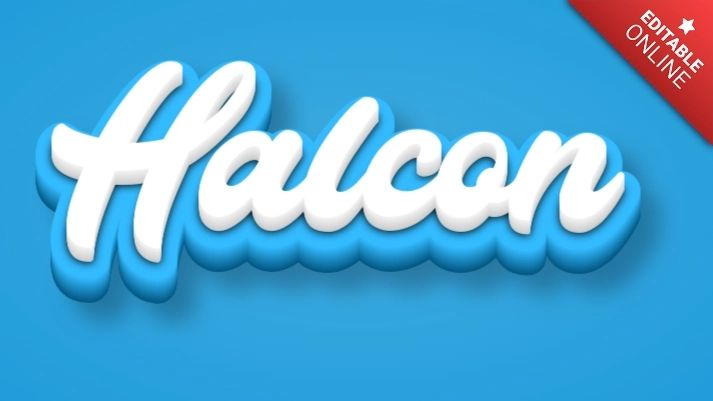 Halcon Blue 3d Text Effect Generator - Minimal Pattern Collection - High Resolution Quality