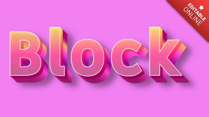 Pink 3d Block Text Effect Font Generator - Download Artistic Vintage Illustration | Mobile