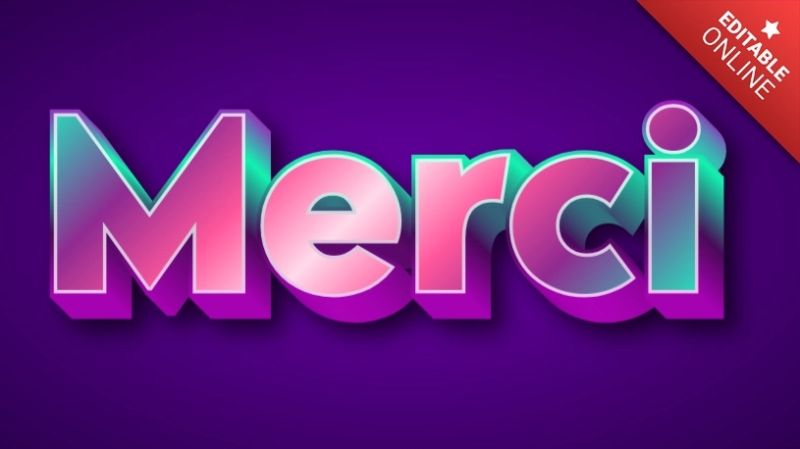 Merci Text Effect Generator - Professional Colorful Photo - Full HD