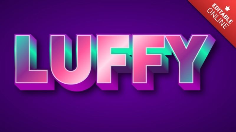 Luffy Golden 3d Text Effect Generator - Stunning Minimal Design - 8K