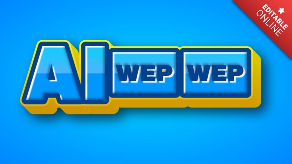 AI脱衣 | Blue And Yellow 3D With Shiny | Text Effect Generator