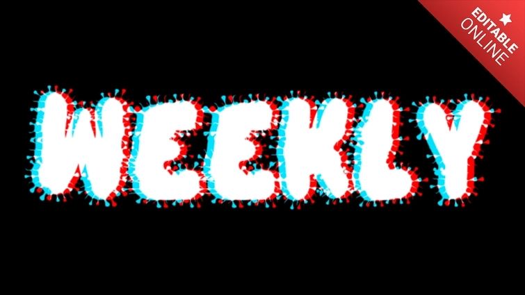 Weekly Text Effect Generator - Ultra HD Colorful Background - 8K