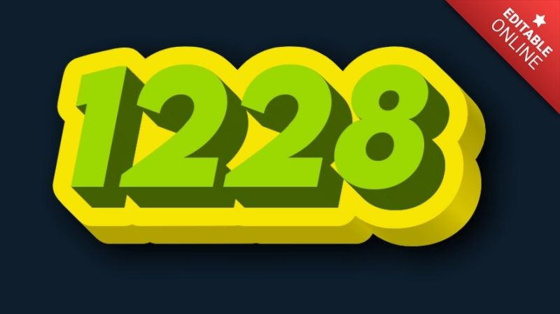 1228 Green 3d Text Effect Generator - Minimal Photo Collection - Full HD Quality