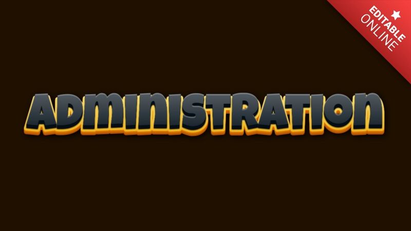 Administration Text Effect Generator - Dark Backgrounds - Modern HD Collection