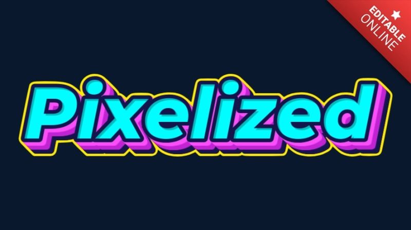 Pixelized Yellow Blue 3d Text Effect Generator - HD Dark Arts for Desktop