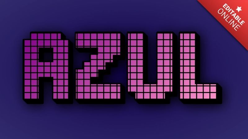 Azul Blue 3d Text Effect Generator - Amazing Geometric Image - Mobile