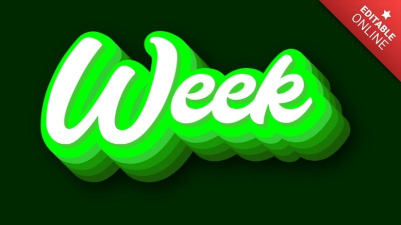 Week Text Effect Generator - Modern Landscape Photo - Mobile