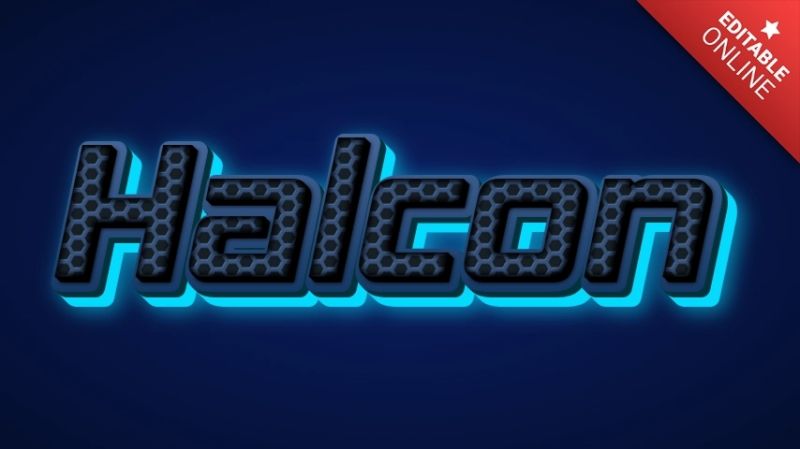 Halcon Blue 3d Text Effect Generator - Stunning Light Design - Mobile