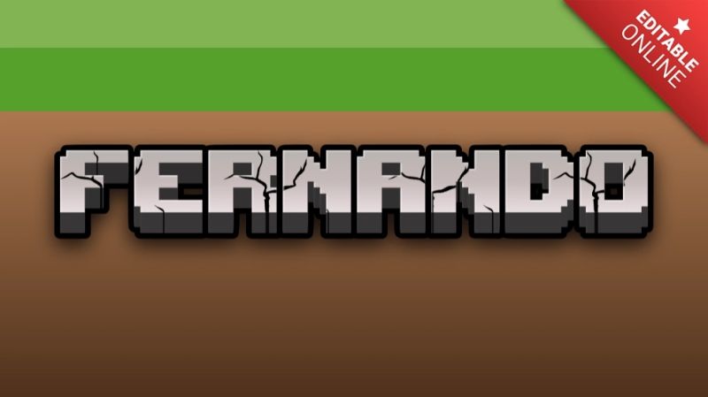 Fernando Minecraft 3d Text Effect Generator - Mobile Landscape Illustrations for Desktop