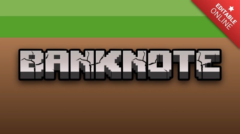 Banknote Minecraft 3d Text Effect Generator - Geometric Backgrounds - High Quality Retina Collection