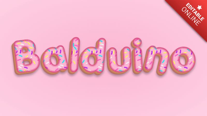 Balduino Chocolate Donut Text Effect Generator - Gradient Background Collection - HD Quality