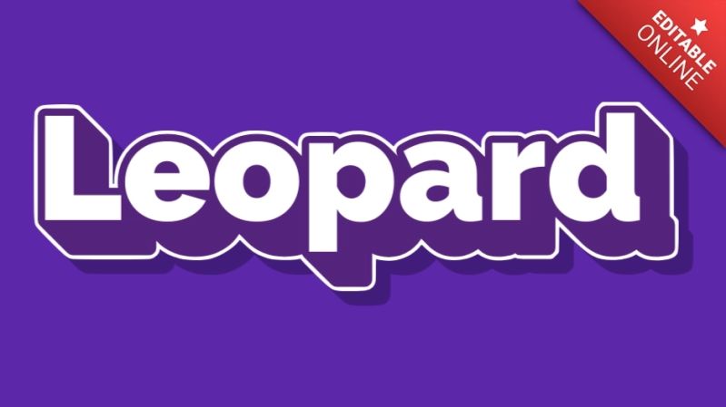 Leopard Stars 3d Text Effect Generator - Sunset Photos - Creative Ultra HD Collection