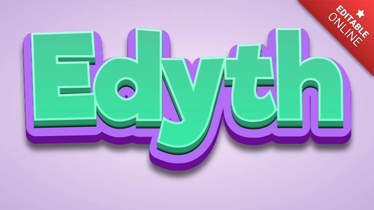 Edyth Green Purple 3d Text Effect Generator - Premium Space Pattern - Ultra HD