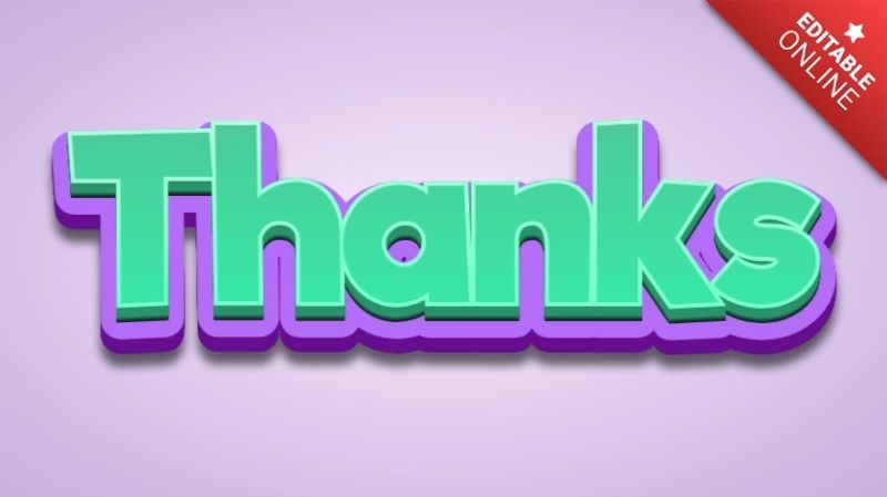 Thanks Text Effect Generator - Premium Mountain Art Gallery - High Resolution