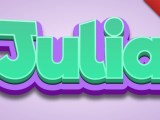 Julia Green Purple 3d Text Effect Generator