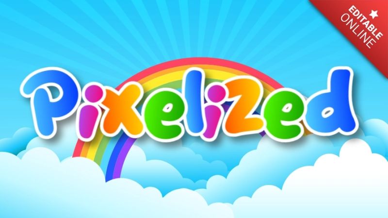 Pixelized Summer Text Effect Generator - Ultra HD Dark Background - HD