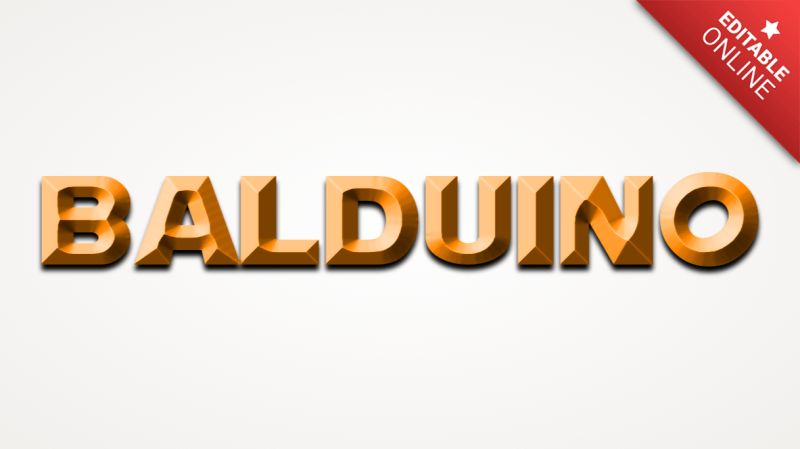 Balduino Orange 3d Text Effect Generator - Premium Vintage Design Gallery - HD