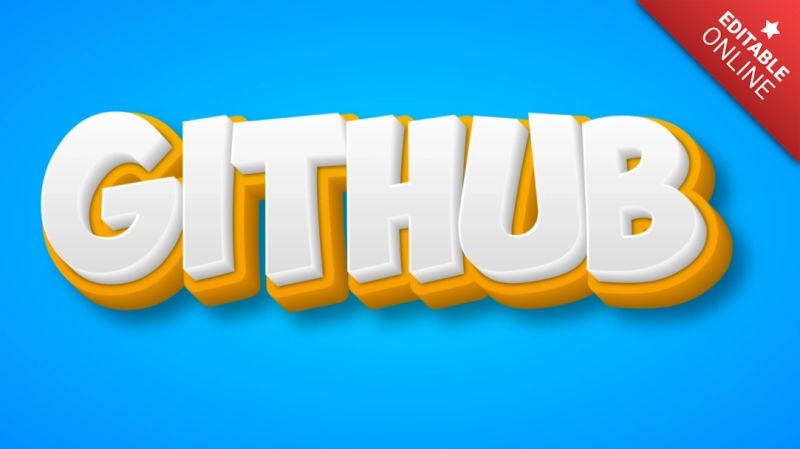 Github Yellow White 3d Text Effect Generator - Creative HD Vintage Designs | Free Download
