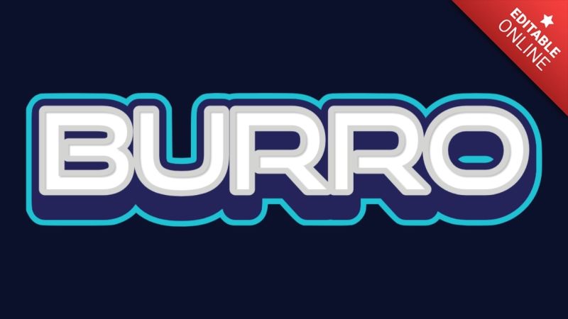 Burro Blue 3d Text Effect Generator - Vintage Picture Collection - Mobile Quality