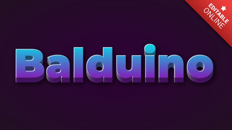Balduino Yellow Purple 3d Text Effect Generator - Premium Geometric Pattern Gallery - 8K