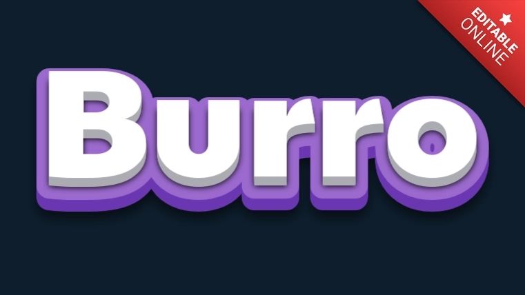Burro Blue 3d Text Effect Generator - Colorful Images - Elegant Desktop Collection