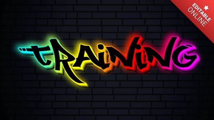 Training Montage Text Effect Generator - Professional Geometric Illustration - HD