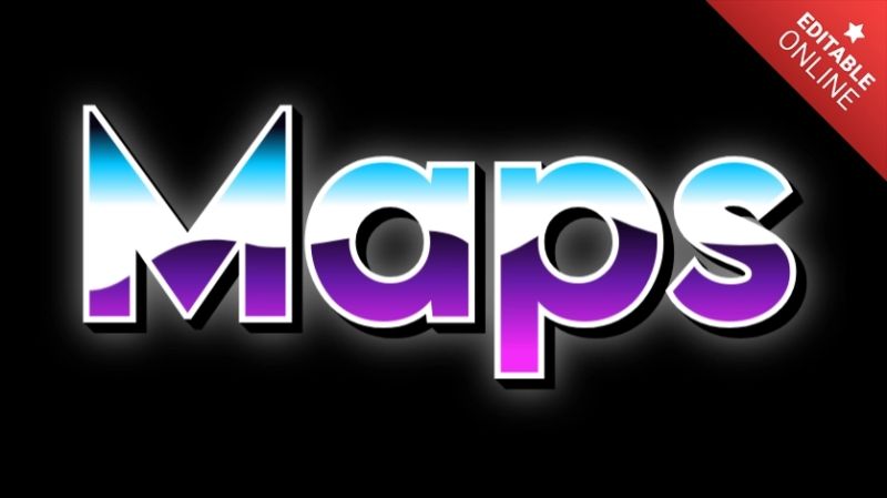 Maps Text Style Effects Generator - Colorful Image Collection - Retina Quality