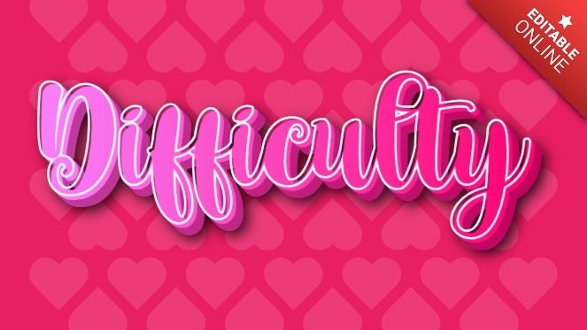 Difficulty Text Effect Generator - Gradient Backgrounds - Professional 4K Collection