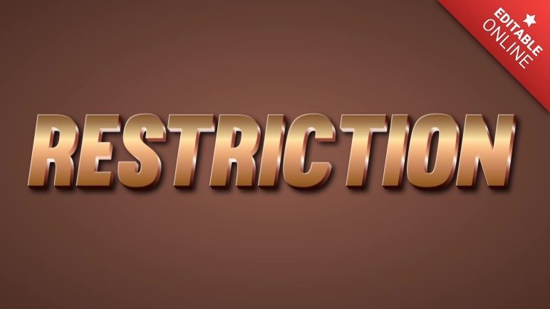 Restriction Text Effect Generator - High Quality Colorful Art - 8K