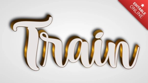 Train Text Effect Generator - Vintage Illustration Collection - 4K Quality