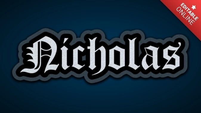 Nicholas Text Effect Generator - Colorful Art Collection - High Resolution Quality
